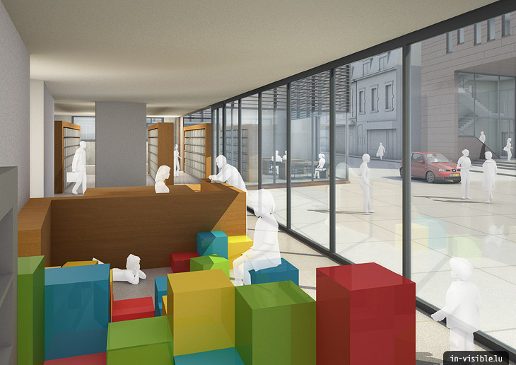 3D architectural visualization & rendering, Rendu de visualisation architecturale en image de synthèse 3D : Bonnevoie