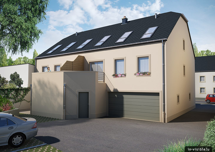 3D architectural visualization & rendering, Rendu de visualisation architecturale en image de synthèse 3D : Bouss-assel