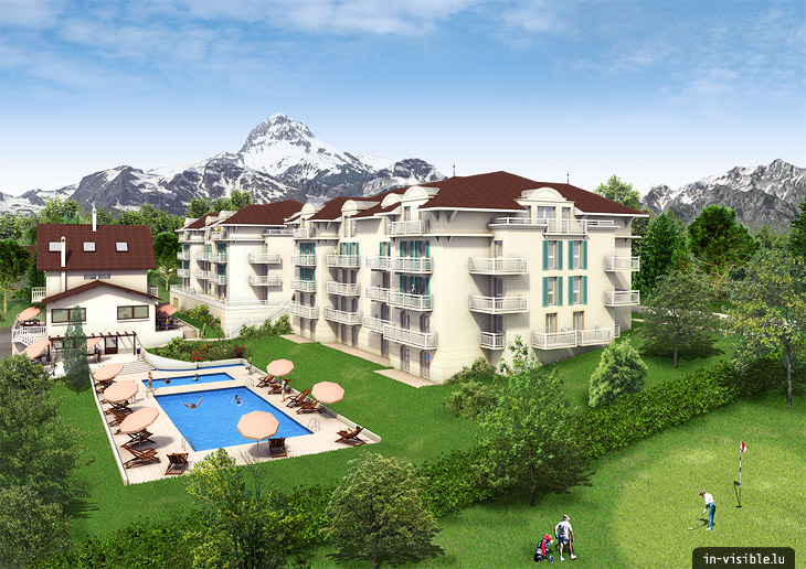 3D architectural visualization & rendering, Rendu de visualisation architecturale en image de synthèse 3D : Evian II